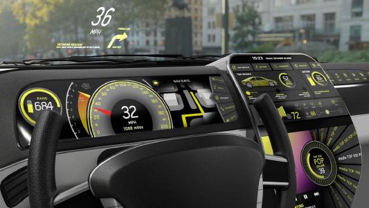 Flachdisplays mit Touch-Bedienung und flexiblen Formgebungen ermöglichen neue Infotainment-Anwendungen im Automobil. Foto: 3M
