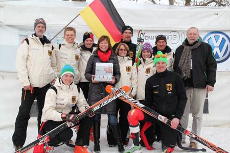 The German national team at the first World Deaf Alpine Skiing Championships, all supplied with power one hearing aid batteries