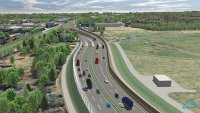 Implenia schliesst den Autobahnring rund um Bremen, darunter der Streckenabschnitt am Flughafen in Richtung eines neuen Tunnelbauwerks (Bild: © DEGES).