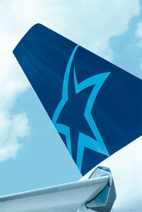 Tail of Airbus A310 with Air Transat logo