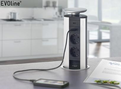EVOline Port Cuisine - Tischanschlussfeld / versenkbare Steckdose
