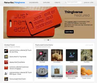 Plattformen wie Thingiverse bieten Tausende CAD-Daten mit Druckvorlagen zum herunterladen und selbst ausdrucken.