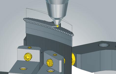 Hybride Bearbeitung mit hyperMILL® ADDITIVE Manufacturing: Reparatur einer Turbinenschaufel / Quelle: OPEN MIND
