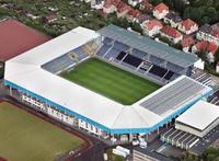 Die SchücoArena aus der Vogelperspektive