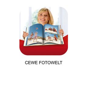 Mit der CEWE FOTOWELT App können Fotoprodukte auf mobilen Geräten gestaltet und bestellt werden / Quelle: CEWE