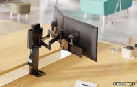 Ergotron TRACE Monitor Tischhalterung für 2 Monitore, schwarz