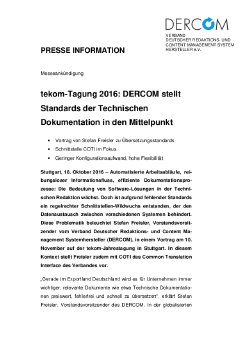 16-10-18 PM tekom-Tagung 2016 - DERCOM stellt Standards in den Mittelpunkt.pdf