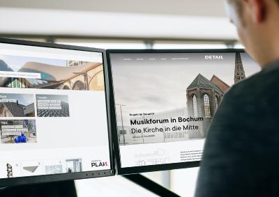 Die neue Produkt- und Projektplattform für Architekten und Hersteller verbindet die umfangreiche Projektdatenbank DETAIL inspiration mit der Bauproduktdatenbank von Plan.One, Bildnachweis: Plan.One GmbH