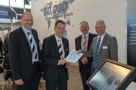 Handing over of Statement of Compliance at Hannover Fair (f.l.t.r. Zundel,...