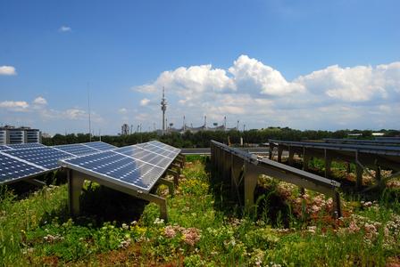 Dank des Kühleffektes einer Dachbegrünung erhöht sich die Leistung der Solarmodule um etwa 4%, so das Ergebnis der ZinCo-Messreihen.