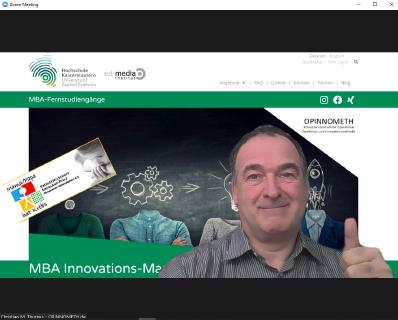 Professor Thurnes während des Online-Seminars