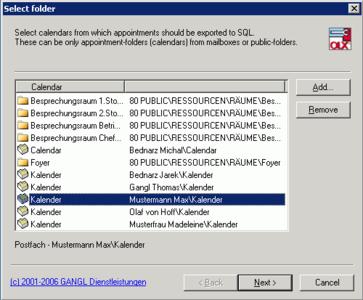 Übertragen beliebiger Kalenderdaten in SQL-Datenbanken zur weiteren Verarbeitung