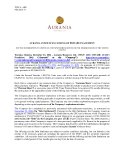 [PDF] Press Release: Aurania announces closing of private placement