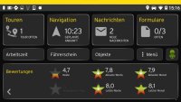 Screenshot aus der YellowFox-Fahrerbewertung in der Ansicht für Fahrer.