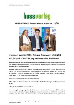 Presseinformation_15_HUSS_VERLAG_transport logistic 2023_Zeitung Transport, LOGISTIK HEUTE und L.pdf