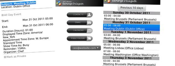 ISEC7 Mobile Exchange Delegate provides mobile access to contacts, e-mails, calendars of colleagues and to public folders.