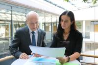 Vorstellung Wirtschaftslagebericht der IHK Heilbronn-Franken für das dritte Quartal 2018: IHK-Hauptgeschäftsführerin Elke Döring und Dr. Helmut Kessler, stellvertretender Hauptgeschäftsführer / Foto: IHK