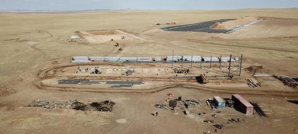 ADR Plant in foreground, Cell 1 & 2 in background (right), ponds in background (left) – March 18, 2019