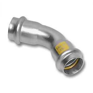 A press fitting for gas installations made from stainless steel