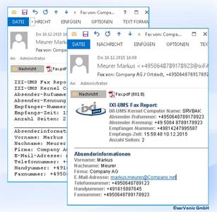 Verbesserte Optik: Dem Benutzer der neuen IXI-UMS Version 6.30 können Reports und Absenderinformationen in HTLM-Format anzeigt werden