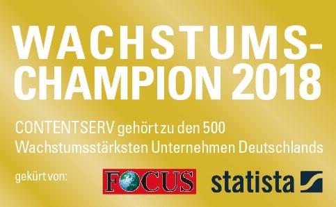Statista und Focus haben Contentserv erneut zum Wachstumschampion gewählt
