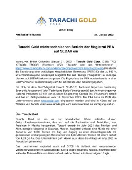 21012022_DE_Tarachi Gold - PEA filing on SEDAR - Jan 21_Ausenco de.pdf