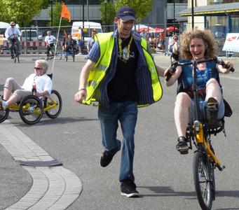 Probefahren auf der 19. Internationalen Spezialradmesse im April in Germersheim.