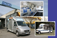 Das ACE Schulungsmobil anno 2008 und 1988: Mit Service-Stärke auf vier Rädern wird Interessenten in ganz Deutschland und Österreich seit Jahren die Dämpfungstechnik näher gebracht