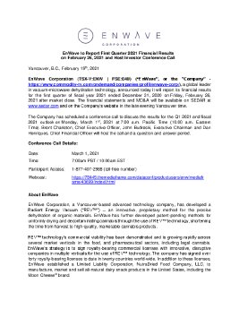 19022021_EN_EnWave to Report Q1 2021 and Annual Financial Results and Hold Earnings Call[1].pdf