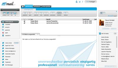 Screenshot des Posteingang in hell