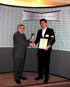 from left: Chair of Scientific Committee Prof. Dr. D. Lerche, Young Scientist 2018 Christian Ullmann, TU Dresden