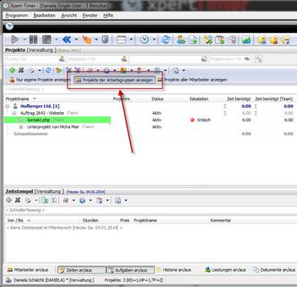 Projektmanager mit Arbeitsgruppen