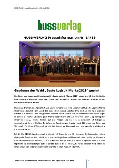 Presseinformation_14_HUSS_VERLAG_Gewinner der Wahl „Beste Logistik Marke 2019“ geehrt.pdf