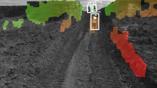 3D terrain mapping by ITK Engineering detects people and objects in rough terrain and alerts the driver to potential hazards / Picture: © ITK Engineering