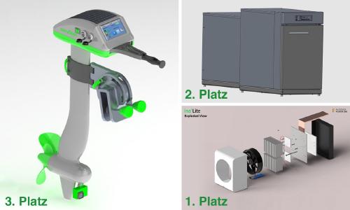 Die Gewinner des Engineering Newcomer 2019: Bei der Preisverleihung des Konstruktionswettbewerbs kürte norelem die besten Projekte von Studenten