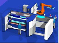 Kundenspezifische Konfiguration des Schröder IB Power-Speed-Centers mit Roboter-Beladung, Manipulator und IntelliBend Schwenkbiegemaschine