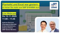 Effiziente Feinplanung mit SAP S/4HANA: Zweite Auflage des IDAP-Webcast zeigt smarte Alternativen zu Plantafel und Excel Effiziente Feinplanung mit SAP S/4HANA: Zweite Auflage des IDAP-Webcast zeigt smarte Alternativen zu Plantafel und Excel