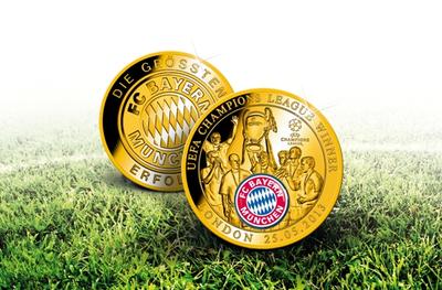 Super Erinnerungsstück an den Mega-Sieg von Wembley – die offizielle Sonderprägung „Champions League Sieger 2013“, Bild: Bayerisches Münzkontor