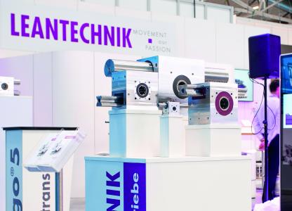 Auf der Messe all about automation in Essen präsentiert LEANTECHNIK eine Auswahl seiner leistungsstarken Zahnstangengetriebe