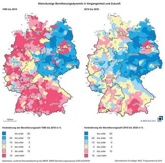 Wie sich die Bevölkerungszahl verändert (Grafik: BBSR)