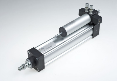 Pneumatic cylinder with built-in hydraulic brake, Metal Work ...