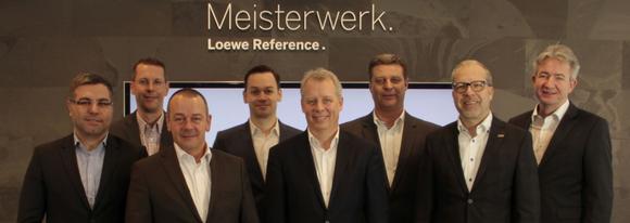 Auf dem Bild von links Arif Yaman (Gebietsverkaufsleiter Süd), Andreas Reichl (Gebietsverkaufsleiter Süd), Michael Doll, Stephan Knopp (Gebietsverkaufsleiter Süd), Thomas Baumann, Carsten Jentsch, Matthias Fröhlich (Gebietsverkaufsleiter Nord) und Frank Selle (Account Manager Großhandel).
