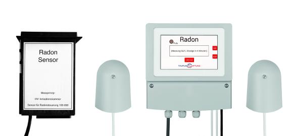 Produktfoto der Radonlüftung mit Feuchtesensoren als auch Radonsensor.