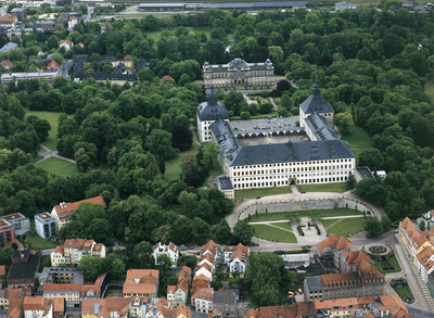 In den Jahren 1643 bis 1656 erbaute Festung im thü-ringischen Gotha aus der Vogelperspektive. Foto: Dennert Poraver GmbH