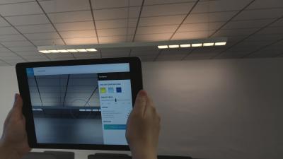 AR Smart Control im Einsatz auf der Light + Building 2018.