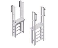 Der vertikale Aufstieg ermöglicht einen sicheren Überstieg auf kompaktem Raum, etwa über Förderbänder oder Maschinen, und unterstützt häufige Arbeitswege ergonomisch und effizient. 
