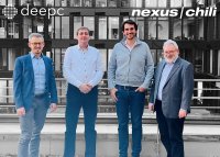 NEXUS / CHILI und deepc: ( v.l.n.r.) Dr.  F. Schwind, Dr. H. Münch, Dr. F. Pfister, Dr. U. Engelmann