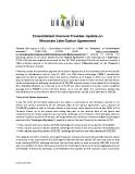 [PDF] Press Release: Consolidated Uranium Provides Update on Mountain Lake Option Agreement