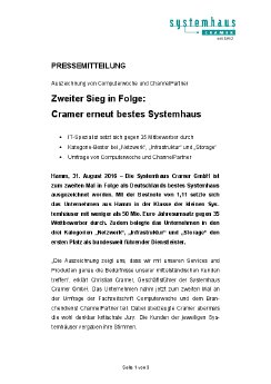 16-08-31 PM Zweiter Sieg in Folge - Cramer zum besten Systemhaus 2016 gewählt.pdf