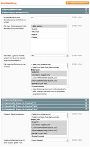 Das ExperCash-Magento-Modul kann im Admin Panel konfiguriert werden. Beispielsweise ist die Vorgabe eines Mindestbetrags als Schwellwert für die Bonitätsprüfung möglich